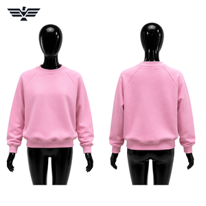 Sudadera Rosa de Cuello Redondo para Mujer, 100% Algodón Tejido, Corte Regular, Color Sólido, Transpirable, Ecológica, con Logotipo Frontal, para Invierno - Product Image 2