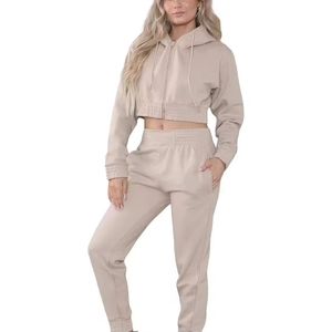 Conjunto de Dos Piezas Personalizado para Mujer, Color Sólido, hasta la Rodilla, Primavera-Verano, 100% Algodón, Transpirable, Ecológico, de Secado Rápido, Traje Deportivo de Lona - Product Image 2