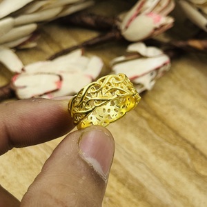Anillo de filigrana de diseño único, estilo bohemio, de latón para mujer, chapado en oro de 18k, joyería celta entrelazada, para venta al por mayor/OEM/ODM - Product Image 3
