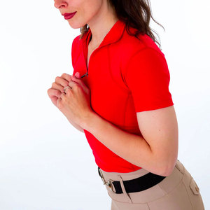 Combinaison de compression tricotée rouge pour femme, longue, respirante, anti-transpiration, en Spandex et Polyester, taille haute, séchage rapide - Product Image 3
