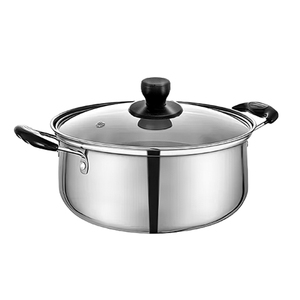 Juego de Ollas Clásico Premium de Acero Inoxidable de 7 Piezas, Sartén Resistente, Cacerola para Salsas, Cacerola para Leche, Tapa de Vidrio, Olla TH, Apto para Gas e Inducción - Product Image 1