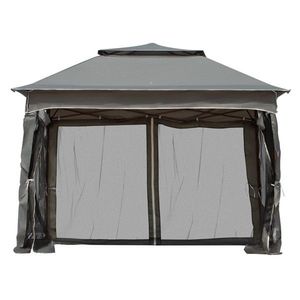Gazebo Moderno Impermeabile per Esterni, Tenda Pop-Up in Acciaio e Tessuto per Cortile - Product Image 4