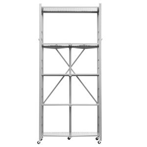 Scaffale Pieghevole a 5 Ripiani 81L X 36P X 183H cm, con 5 Ruote, Unità di Stoccaggio in Metallo Pieghevole, Organizzatore Senza Montaggio per Spezie - Product Image 1