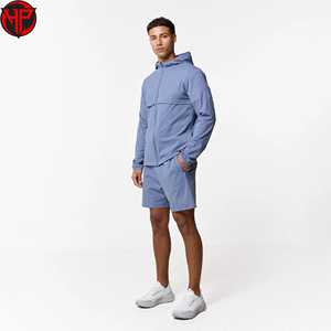Ensemble de survêtement coupe-vent d'été pour homme, short et veste légère en nylon, tenue de sport décontractée 2 pièces, ensembles de shorts coupe-vent confortables - Product Image 1