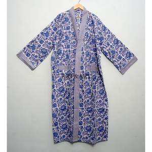 100% Cotton Digital Printed Floral Long Japanese Women's Kimono Robe <b>Dressing</b> <b>Gown</b> Bathrobe Women <b>Lightweight</b> for sleep wear - Product Image 4