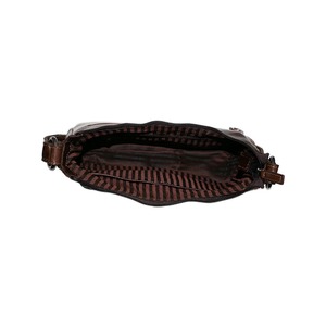 Sac bandoulière en cuir vieilli fait main, marron classique, pour femme, avec boucle décorative - Product Image 2