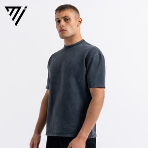 Camiseta de Manga Corta para Hombre, Estilo Vintage, Color Carbón, 100% Algodón, Corte Holgado, Estilo Urbano, con Logotipo Personalizado, Marfa International - Product Image 1