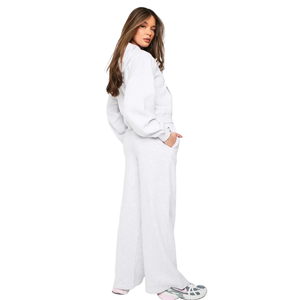 <b>Women</b> <b>Fleece</b> Crewneck Tracksuit Set Relaxed Fit Sweatshirt Elastic Waist <b>Jogger</b> Trouser Casual Lounge Two Piece Outfit Wholesale - Product Image 2