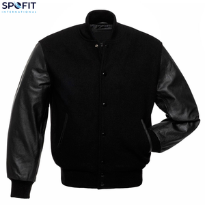 ผู้ผลิตเสื้อแจ็คเก็ตวาร์ซิตี้สำหรับเด็กผู้ชายแบบขายส่ง รับสั่งทำโลโก้พิมพ์ลายเสื้อแจ็คเก็ตเลตเตอร์แมน สไตล์เสื้อแจ็คเก็ตเบสบอลแนวสตรีทแวร์สำหรับผู้ชาย - Product Image 3