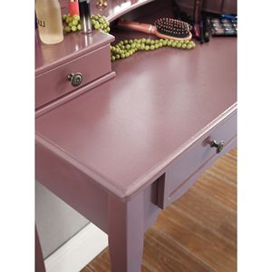 Sanlo Rose Gold Wooden Vanity Makeup <b>Table</b> <b>and</b> <b>Stool</b> <b>Set</b> - Product Image 4