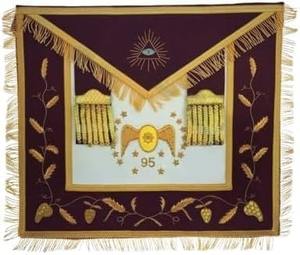 Ensemble de tabliers brodés à la main du Rite écossais du 95e degré, avec poignets, en tissu de haute qualité, fabriqué à partir de matériaux premium. - Product Image 5