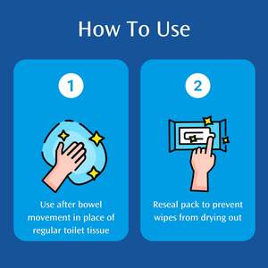 ผ้าเช็ดทำความสะอาดแบบเปียก บรรเทาอาการ ทำความสะอาดได้ ใช้ได้กับโถสุขภัณฑ์ สำหรับโรคริดสีดวงทวาร อ่อนโยน ไม่ระคายเคือง - Product Image 4