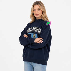 Sudadera Oversize de Cuello Alto para Mujer OKLAHOMA con Apliques de Letras MAP, Diseño Personalizado, 100% Algodón Ecológico - Product Image 3