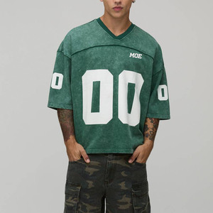 Chemises pour hommes surdimensionnées vintage délavées personnalisées, coton premium, coupe ample, streetwear, impression numérique, t-shirts de haute qualité en gros - Product Image 4