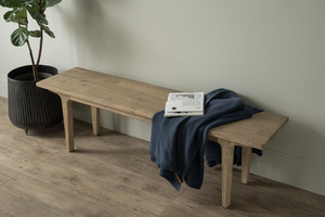 Banco de Comedor de Diseño Moderno con Estructura de Madera Maciza y Asiento Acolchado de Tela Gris para Comedor y Pasillo - Product Image 5