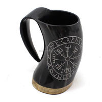 Mug en corne de buffle Viking, design moderne, personnalisé, poli, durable, sculpté, artisanat Kiswah, pour Noël et mariage
