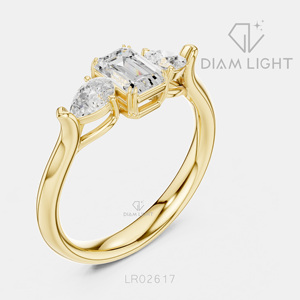 Bague de fiançailles en or blanc 14 carats avec diamant de laboratoire certifié IGI, taille émeraude 0,56 carat, bijoux fins - Product Image 6