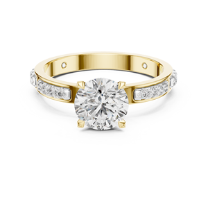 Anillo de Compromiso de Lujo con Moissanita Solitaria de Corte Redondo para Mujer, Chapado en Oro de 14K, Engaste de Garras, Plata de Ley, Joyería de Boda - Product Image 6