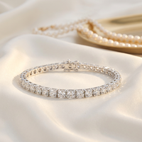 Bracelet tennis ajustable en or 14 carats avec diamants de laboratoire DEF VS, bijoux fins, fournisseur OEM ODM
