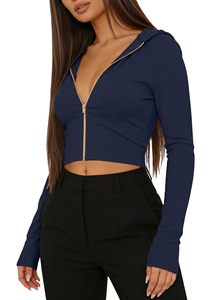 Winter Relaxed Women's Cropped <b>Zip</b> <b>up</b> Hoodie Boxy Silhouette with Drop Shoulders Personalized Designs for Everyday Streetwear - Product Image 5