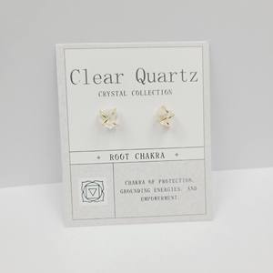 Natural Raw Gemstone Birthstone Bohemia Style Women's <b>Stud</b> <b>Earrings</b> 18K Gold Plated <b>Amethyst</b> Aquamarine Gift Jewelry - Product Image 2