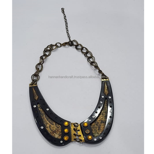 Collar de cuentas grabadas en negro de resina de estilo bohemio a la moda para fiestas de boda y regalo de Navidad para hombres y mujeres - Product Image 4