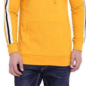 เสื้อฮู้ดดี้สีเหลืองผู้ชายปี 2024 โลโก้แบบกำหนดเอง สไตล์สตรีทแวร์ แถบข้าง ดีไซน์ลำลอง ผ้าฝ้ายคุณภาพสูง ขายส่ง เสื้อสเวตเชิ้ตทรงเข้ารูป - Product Image 6