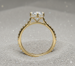 Anillo de Compromiso con Diamante Cultivado en Laboratorio, Oro de 14K, Corte Redondo, Engaste de Garras, Estilo Vintage, para Fabricante de Joyería Personalizada Certificada, OEM, ODM - Product Image 3