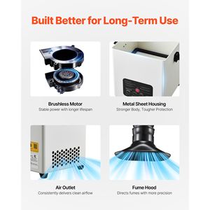 Extractor de Humo de Soldadura de Diseño Sencillo, Filtración de 3 Etapas, 180 M3/h de Succión Potente, Diseño Compacto, Suministros para Soldadura - Product Image 6