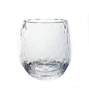 Verres à vin sans pied martelés en plastique 13oz - Product Image 5