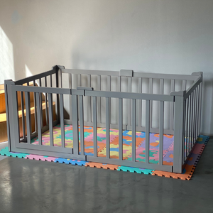 Corralito para Bebés Personalizable de Pino Gris Moderno, Corralito Versátil para Niños para Dormitorio, Sala de Estar, Cumple con los Requisitos del Cliente - Product Image 6