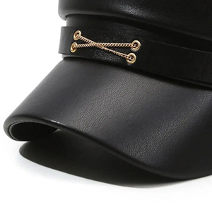 Gorra de Béisbol Estilo Británico de 5 Paneles, Impermeable, Ajustable, de Algodón y Poliéster, Retro, Negra, Clásica, Deportiva e Informal - Product Image 4