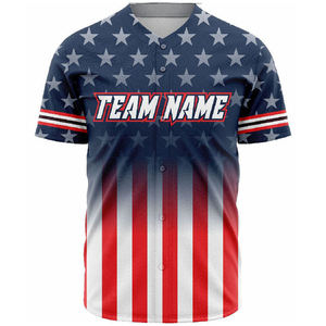เสื้อเบสบอลลายธงชาติอเมริกันปี 2026 แขนสั้นสำหรับผู้ชาย เสื้อกีฬาแบบทีม พิมพ์ลายแบบระเหิด ผ้าโพลีเอสเตอร์ระบายอากาศได้ดี ชุดยูนิฟอร์ม - Product Image 1