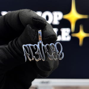 Pendentif Breloque Lettre Personnalisée en Argent Sterling 925 Moissanite VVS Style Hip Hop Plaqué Rhodium Iced Out Collier Initial Unisexe - Product Image 4