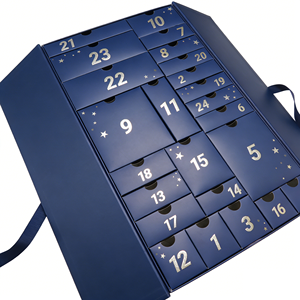 Caja de Calendario de Adviento de Materiales Reciclados para Cosméticos y Belleza, con 24 Cajones, Grabado en Relieve y Recubrimiento UV, Cierre Magnético, Regalo de Navidad - Product Image 1