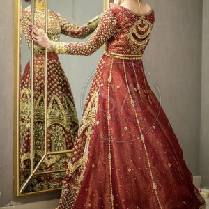 Lehenga nupcial real con bordados elegantes, vestido de novia para la novia, lehenga nupcial elegante para fiestas. - Product Image 4