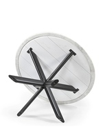 Table à manger ronde en marbre blanc, table pliante Lex
