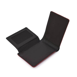 <b>Men's</b> Genuine Leather Slim <b>Wallet</b> With Striped Lining Fold Closure Card Holder Short Length Minimalist Design - Product Image 3