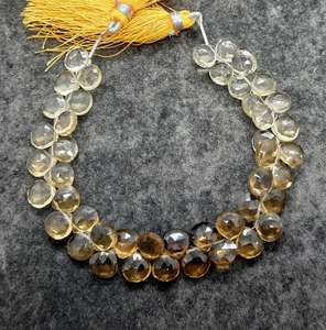 Topacio Imperial Marrón AAA, Forma de Corazón Facetado, Briolette de 8MM, Cuentas de Topacio Genuino, Cuentas de Topacio Imperial en Forma de Corazón de 8 Pulgadas, Venta al por Mayor - Product Image 4