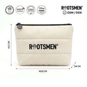 Quilted Polyester Reversible Fashion Cosmetic Clutch Bag with Zipper Closure Washable Customizable Color & Logo - Product Image 1