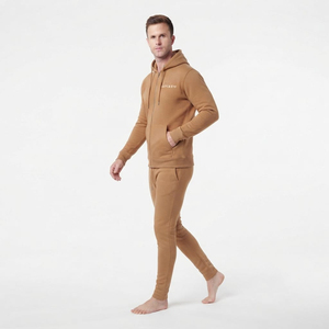 Ensemble de survêtement décontracté en molleton épais avec sweat à capuche zippé et pantalon en molleton pour homme - Product Image 3