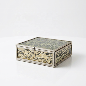 Manufacturers Latest Brass Framed Mercury Glass Organizer <b>Box</b> for <b>Storage</b> & Home Decoration - Product Image 5