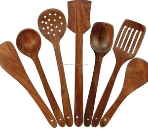 Cuillère et fourchette de service en bois Couverts sans danger pour les aliments Design à la mode Vaisselle en bois en résine Couverts à prix abordable - Product Image 4