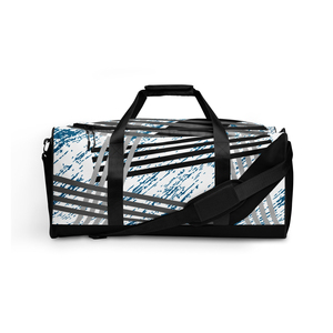 Striped Sports <b>Duffel</b> <b>Bag</b> 30-<b>40L</b> Capacity 600D Material Outdoor Fitness Gym Travel <b>Bag</b> Multifunctional Duffle With Mesh Pocket - Product Image 3