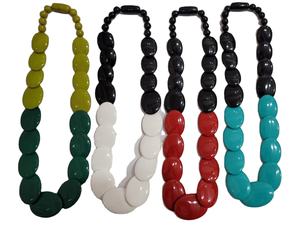 Collar de Cuentas Multicolores Hecho a Mano, Collar Largo con Cuentas, Joyería de Moda Unisex para Fiestas, Resina Color Oro Rosa, Estilo Indio - Product Image 6