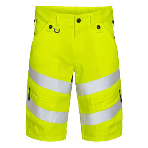 Shorts de travail haute visibilité en coton 100% avec bandes réfléchissantes, brodés, séchage rapide et poches cargo de sécurité - Product Image 3