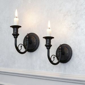 Iron Wall Mounted <b>Candle</b> <b>Holder</b> Taper Shape Home Decoration Durable - Product Image 2