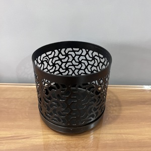 Artisan Design Black Metal Geometric Cutwork Candle <b>Holder</b> Modern <b>Tealight</b> <b>Holder</b> Decorative Home Decor - Product Image 3