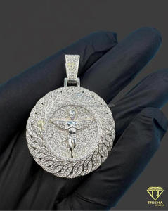 Luxury Hip Hop Jewelry Pendant Lab Grown Diamond 925 Sterling Silver Flooded Necklace Statement Piece - Product Image 5