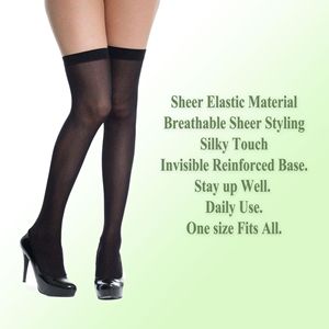 Collants en nylon transparents pour femmes, 6 paires, avec base renforcée, longueur au-dessus du genou - Product Image 6
